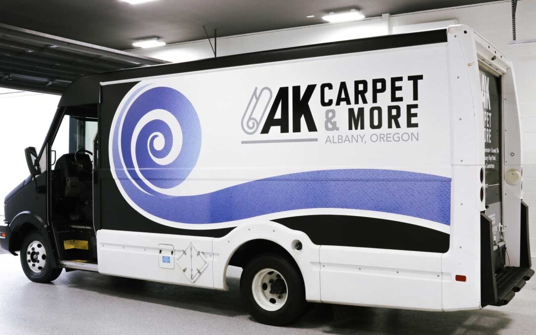 White Box Delivery Truck With Custom Vinyl Wrap Graphic