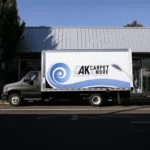 Full Vinyl Vehicle Wrap on a Commercial Box Truck for AK Carpet in Albany Oregon