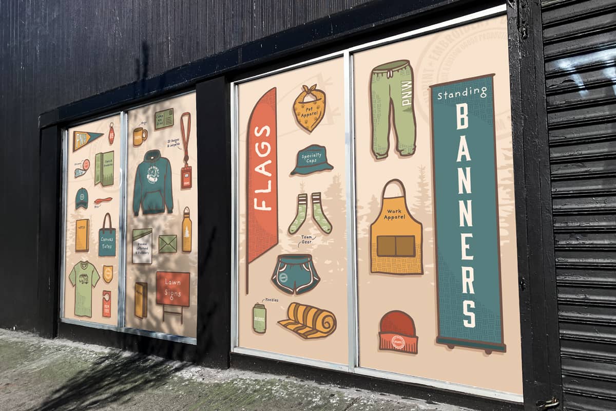 Hanging Storefront Sign Branded for No Dinx