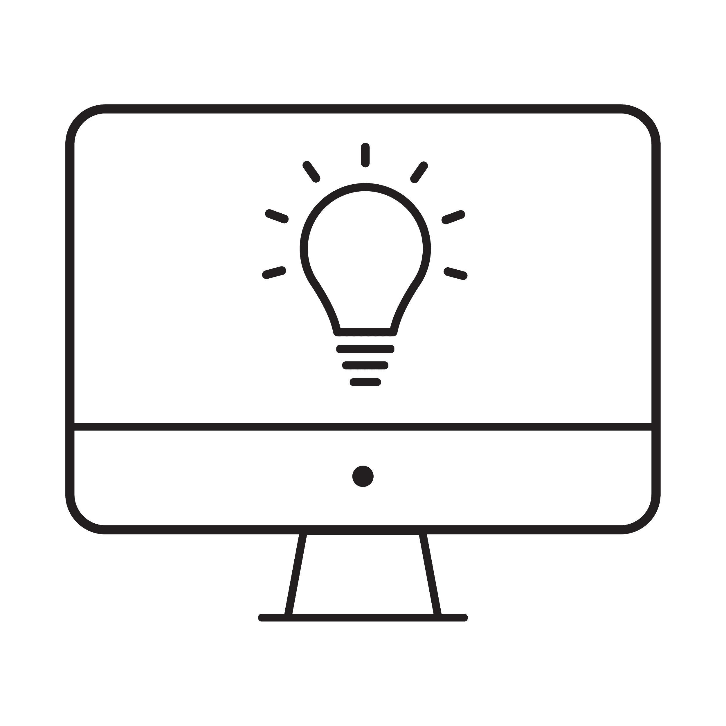 Computer Screen Icon showing a Lightbulb